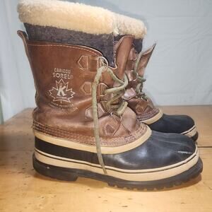Sorel Vintage Caribou Kaufman Canada Snow Boots Mens Size 8 / Women 9.5